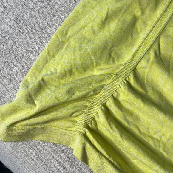ATHLETA Large Neon‎ Yellow Scrunch Athletic Stretchy Short Sleeve Crewneck Top - Picture 3 of 4